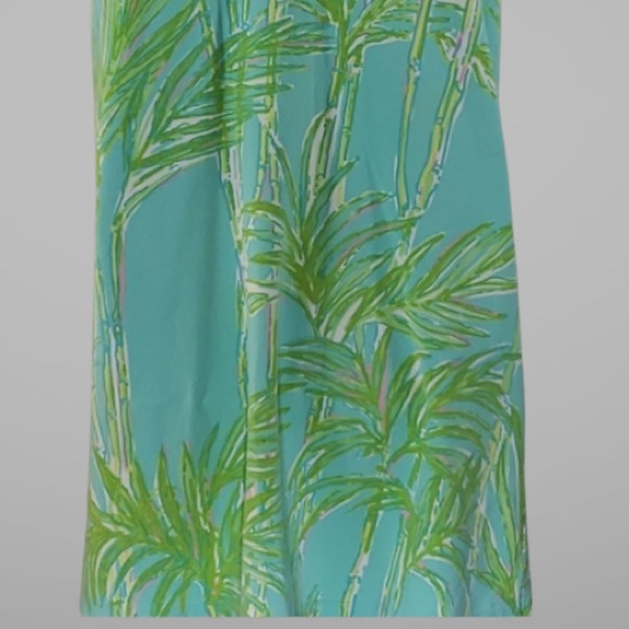 Lilly Pulitzer Green Blue Kelsea Bamboo Print Dress - Picture 5 of 8